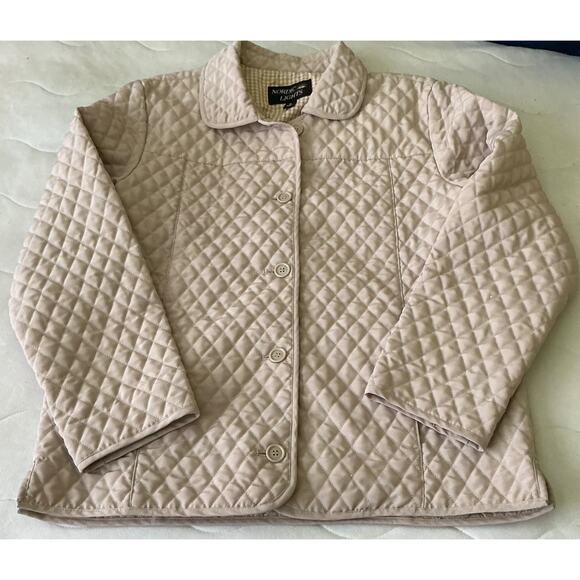 Nordic L:ights Quilted Button-Up Long Sleeve Jacket With Pockets Beige/Cream M - Picture 1 of 8